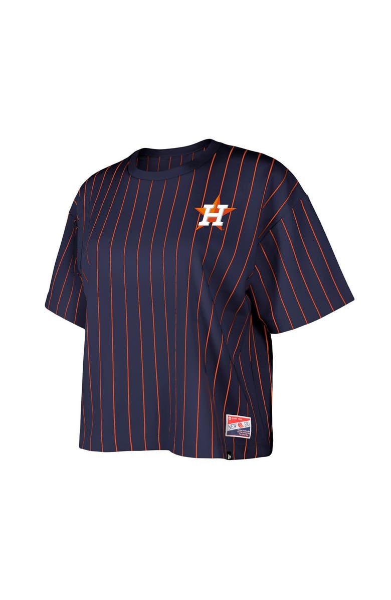 New Era Women's New Era Navy Houston Astros Boxy Pinstripe T-Shirt, Alternate, color, 