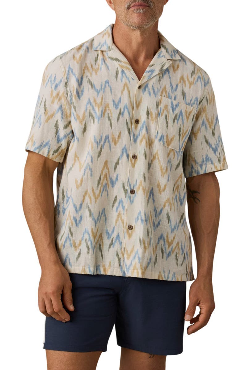 Faherty Organic Cotton Button-Up Camp Shirt, Main, color, 