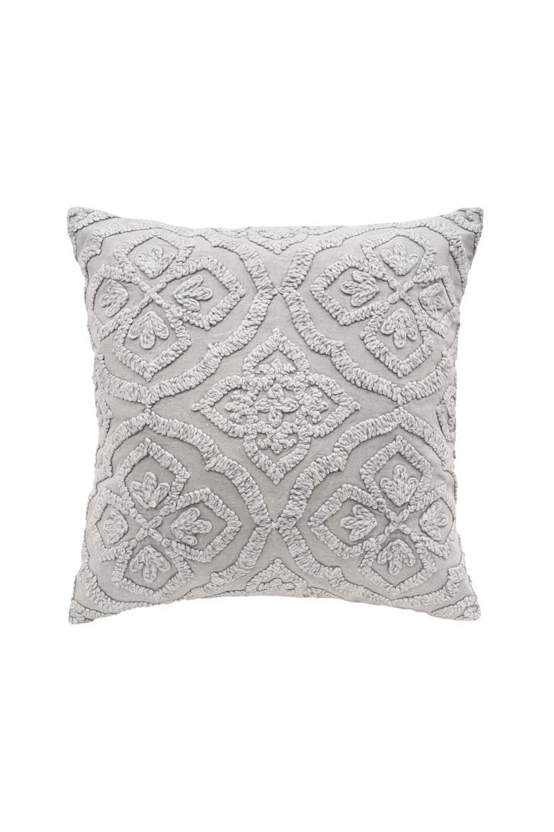 Ninny Floral Tufted Throw Pillow Collection, Main, color, Grey