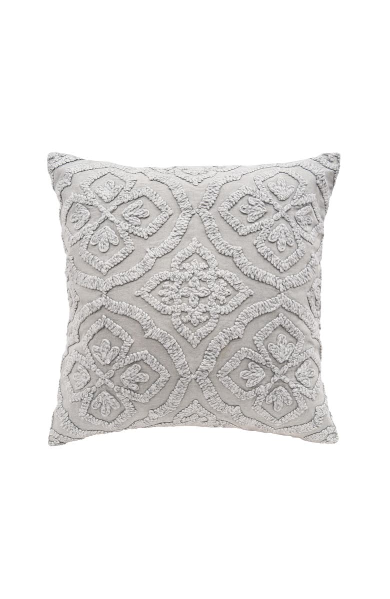 ELISABETH YORK Ninny Floral Tufted Throw Pillow Collection, Main, color, Grey