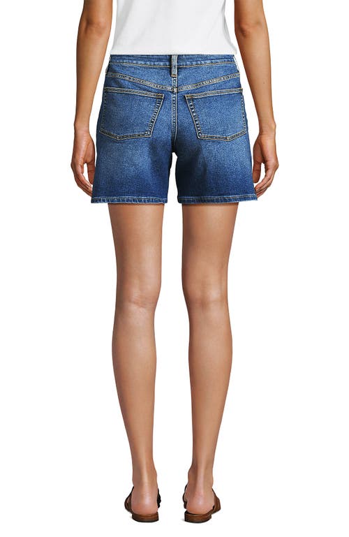 LANDS' END LANDS' END RECOVER MID RISE 7" JEAN SHORTS