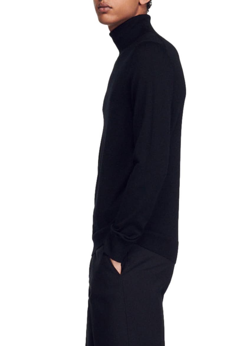 Turtleneck wool sweater, Alternate, color, BLACK