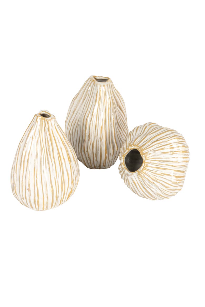 Pleated Vase Trio, Main, color, White