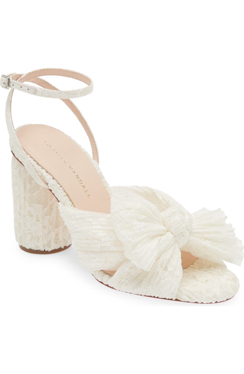 Loeffler Randall Camellia Ankle Strap Sandal, Main, color, White/ Cream