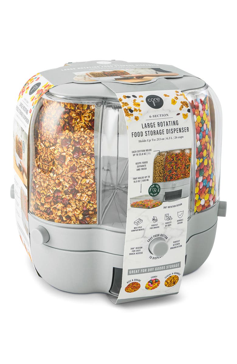 Core Home Large Rotating Food Storage Dispenser, Alternate, color, White