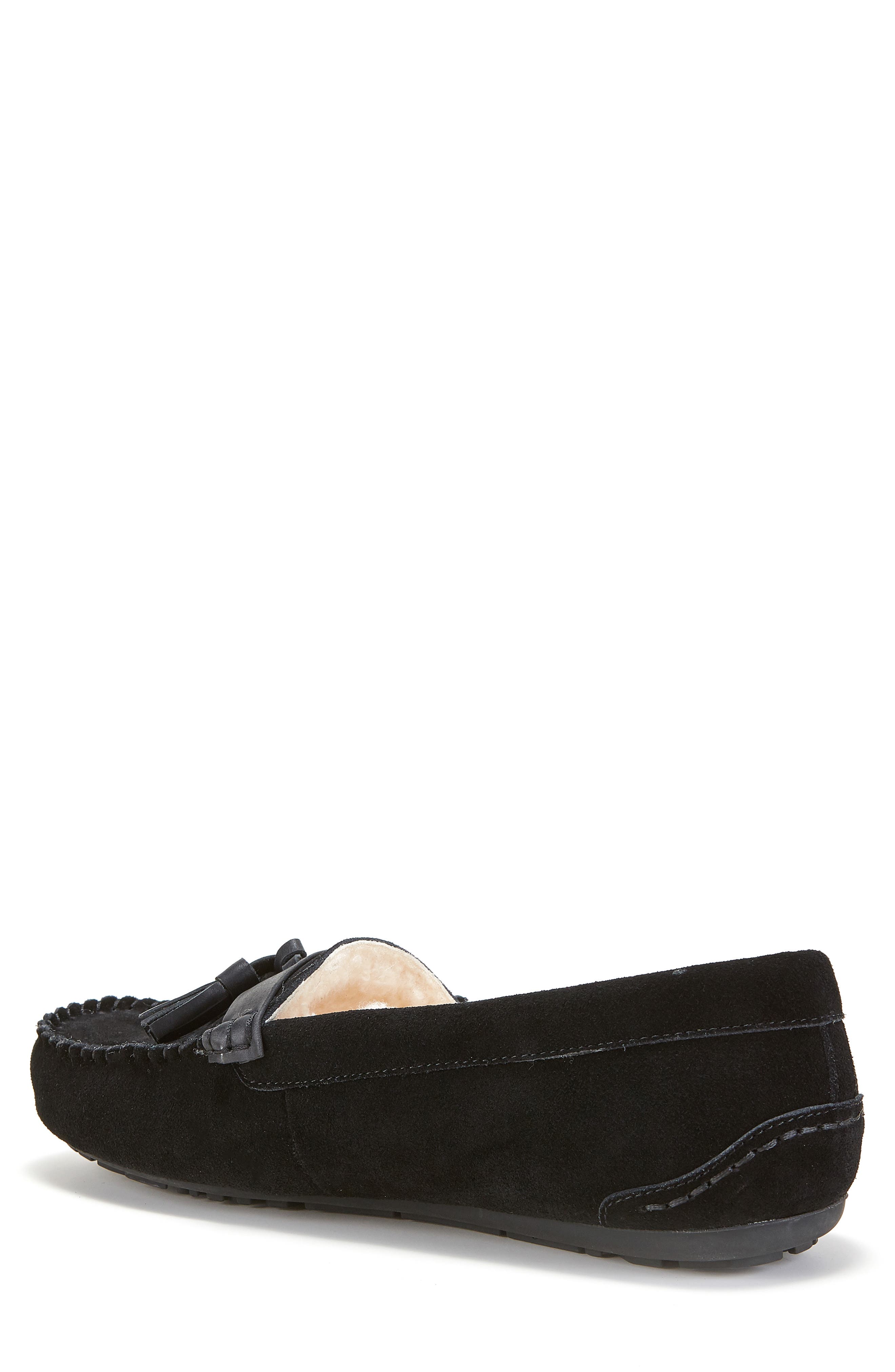 Australia Luxe Collective Hamilton Genuine Shearling Lined Tassel Loafer, Alternate, color, Black