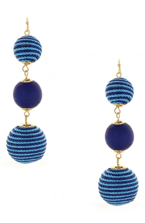 Deep Blue Bauble Drop Earrings
