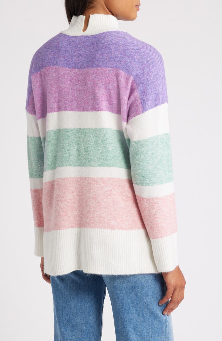 Hatley Stripe Mock Neck Tunic Sweater, Alternate, color, 