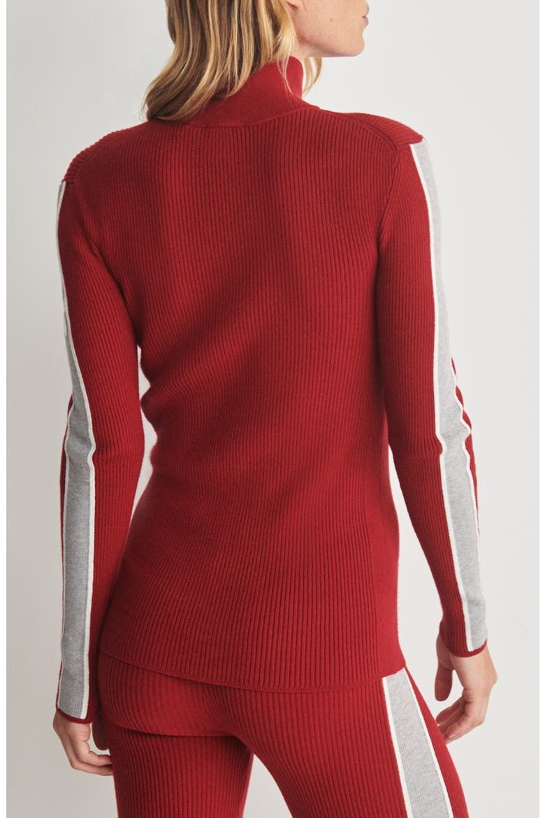 CAITLYN HALF ZIP KNIT, Alternate, color, RED DAHLIA