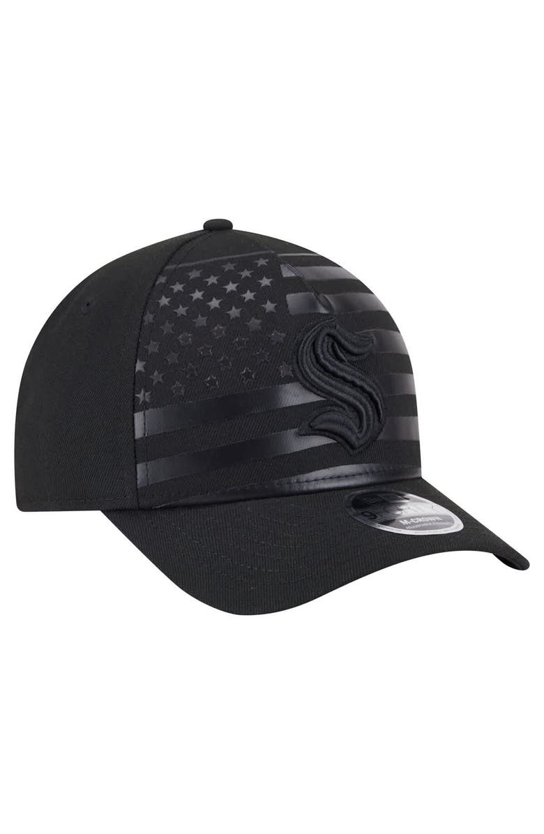 New Era Men's New Era  Black Seattle Kraken Game Day Stealth Flag 9FORTY A-Frame Adjustable Hat, Alternate, color, 