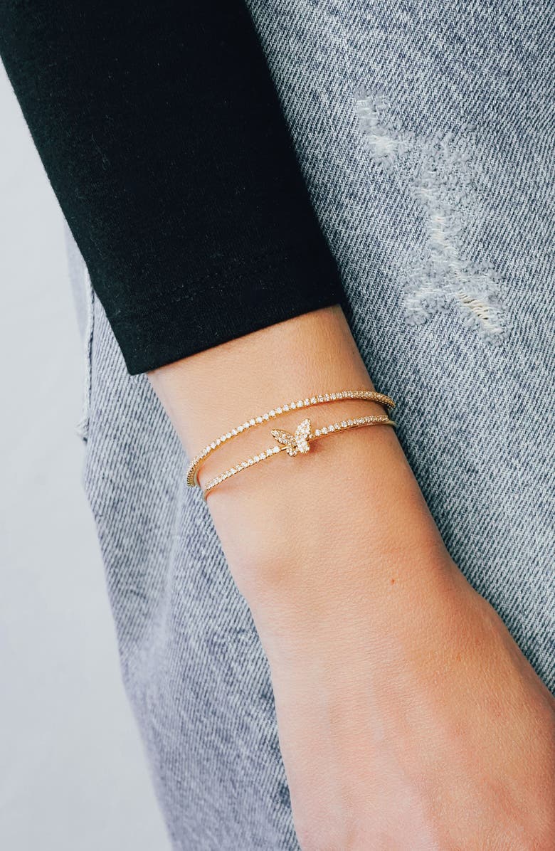 MARLYN SCHIFF Giselle Double Cuff Bracelet, Alternate, color, Gold