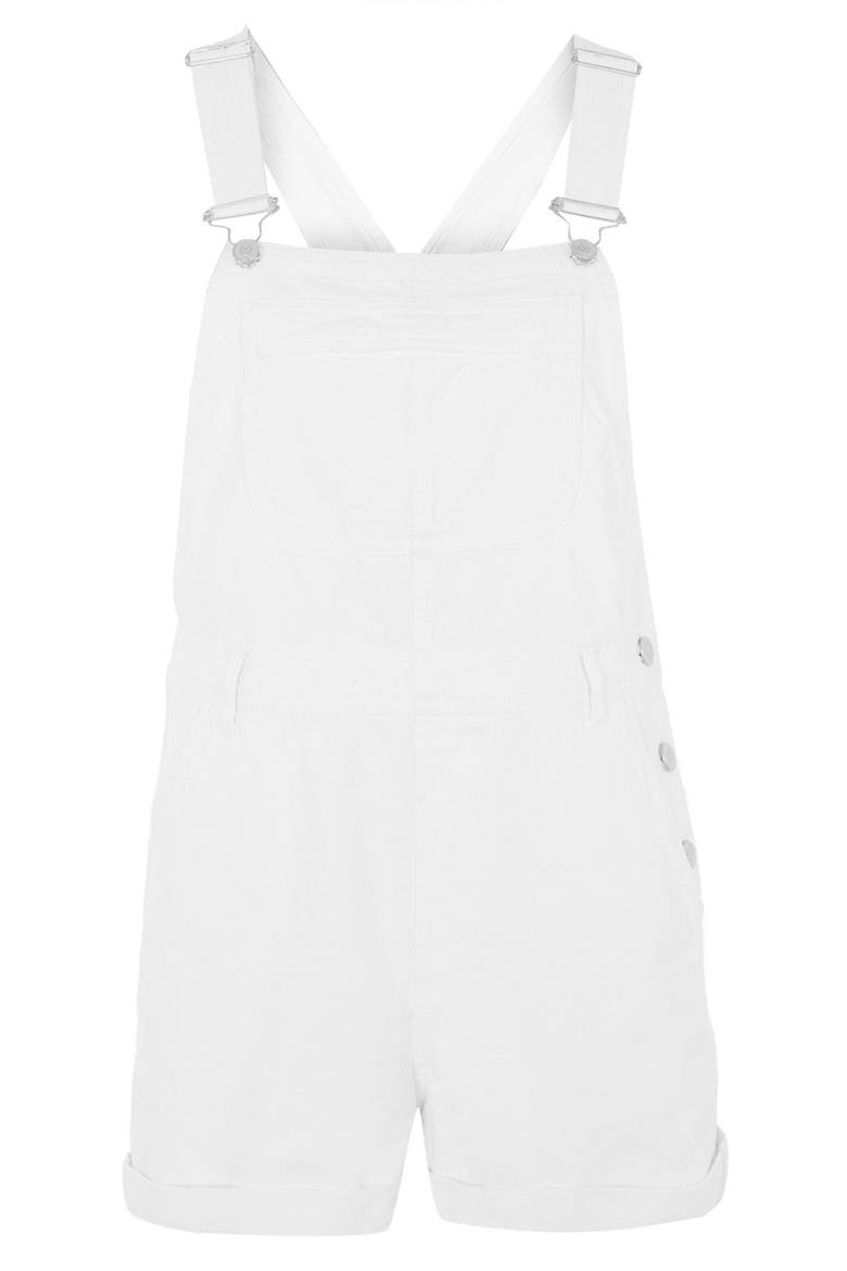 Moto Dungaree Short Overalls, Alternate, color, WHITE