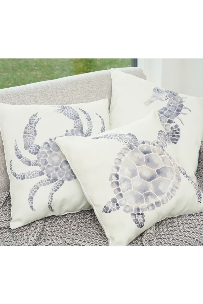 Pebble Sea Critters Throw Pillow Collection, Alternate, color, Gray