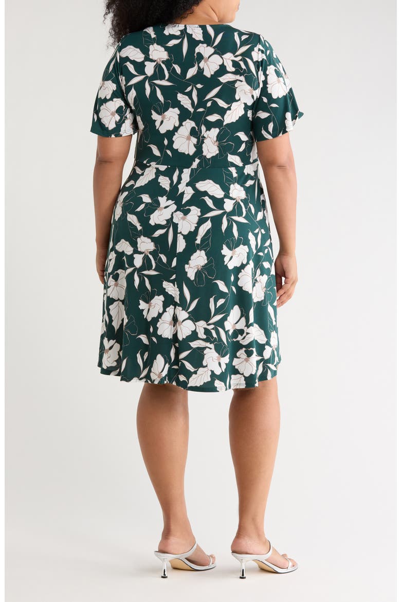 Empire Waist Short Sleeve Dress, Alternate, color, GREEN FLORAL