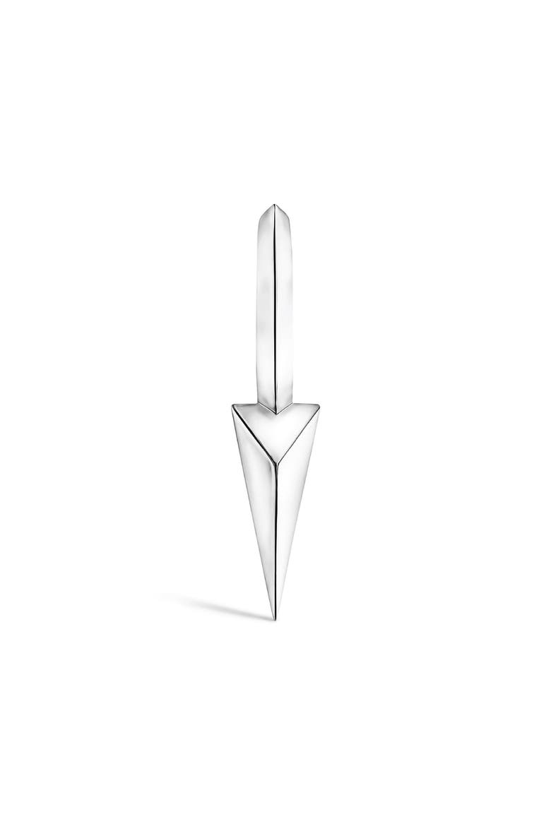Single Faceted Spike Clicker Earring, Alternate, color, WHITE GOLD