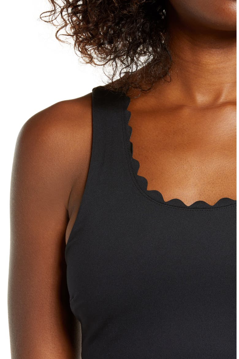 Scalloped Studio Lite Bra, Alternate, color, BLACK
