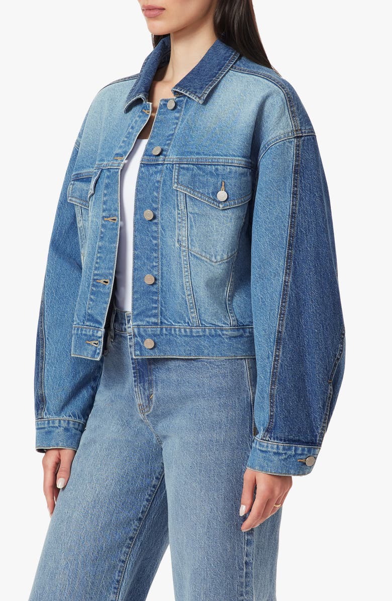 Habitual Colorblock Denim Trucker Jacket, Alternate, color, Adrift