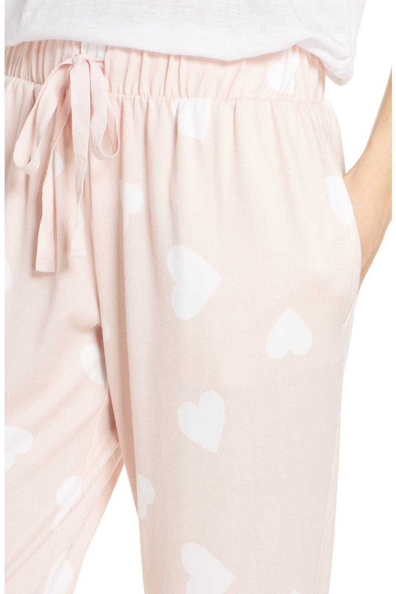 Supersoft Heart Print Knit Joggers, Alternate, color, BLUSH