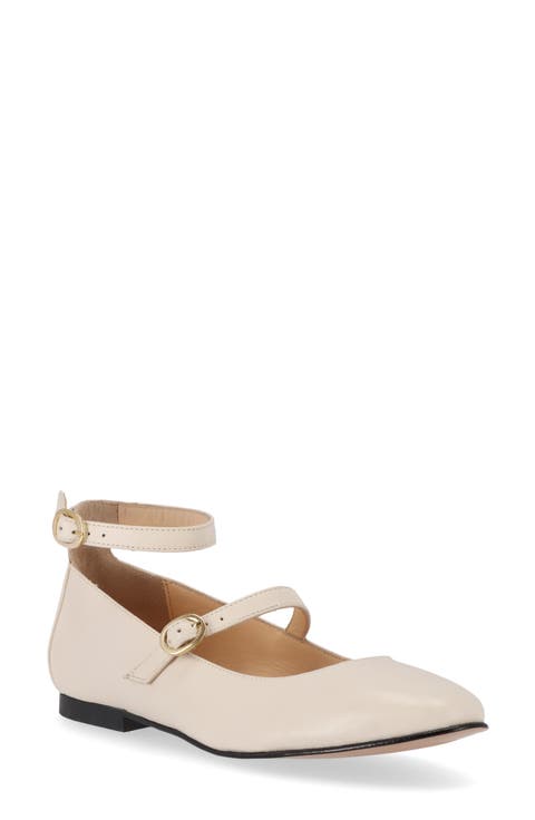 Evelyn Ankle Strap Mary Jane Flat (Women)