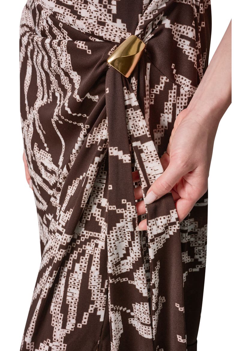 Print Cowl Neck Sleeveless Midi Dress, Alternate, color, CANYON MULTI