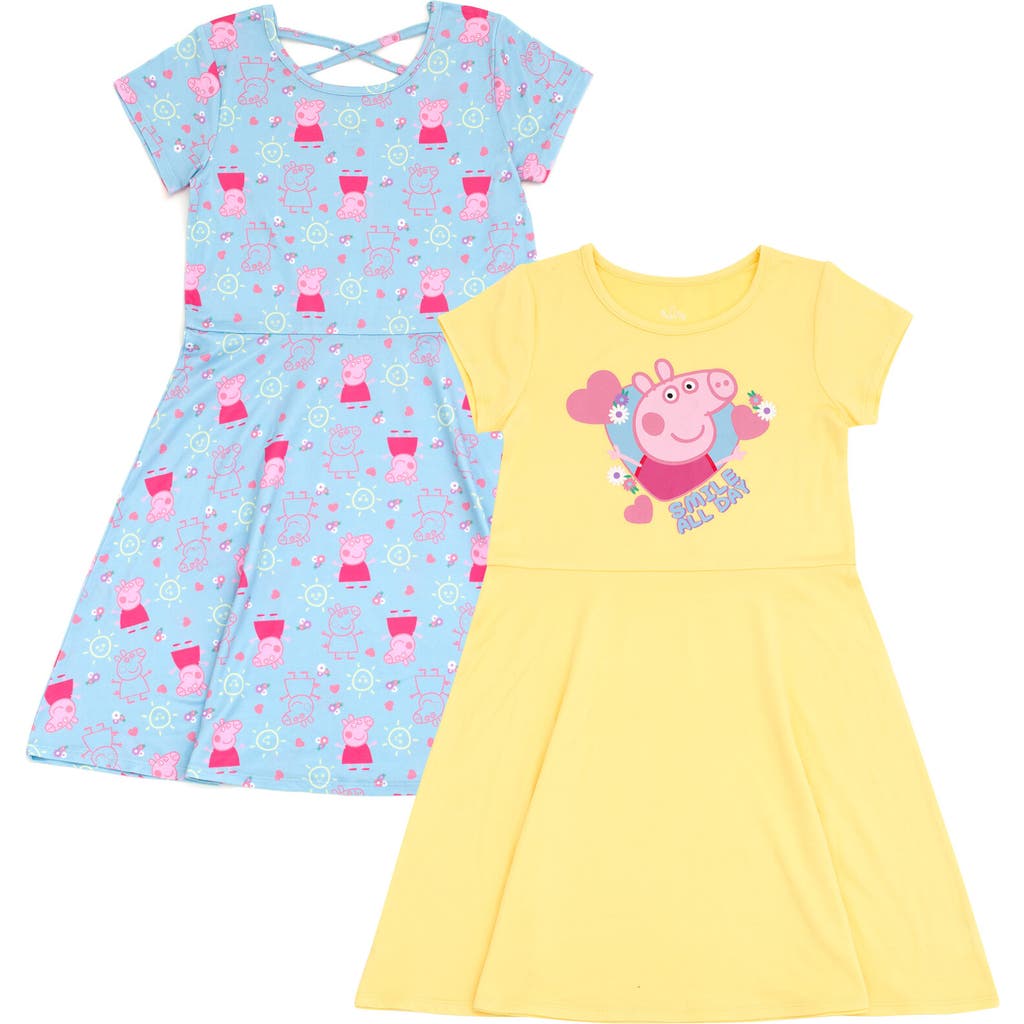 Peppa Pig Kids' 2-pack Short Sleeve Dress In Multi