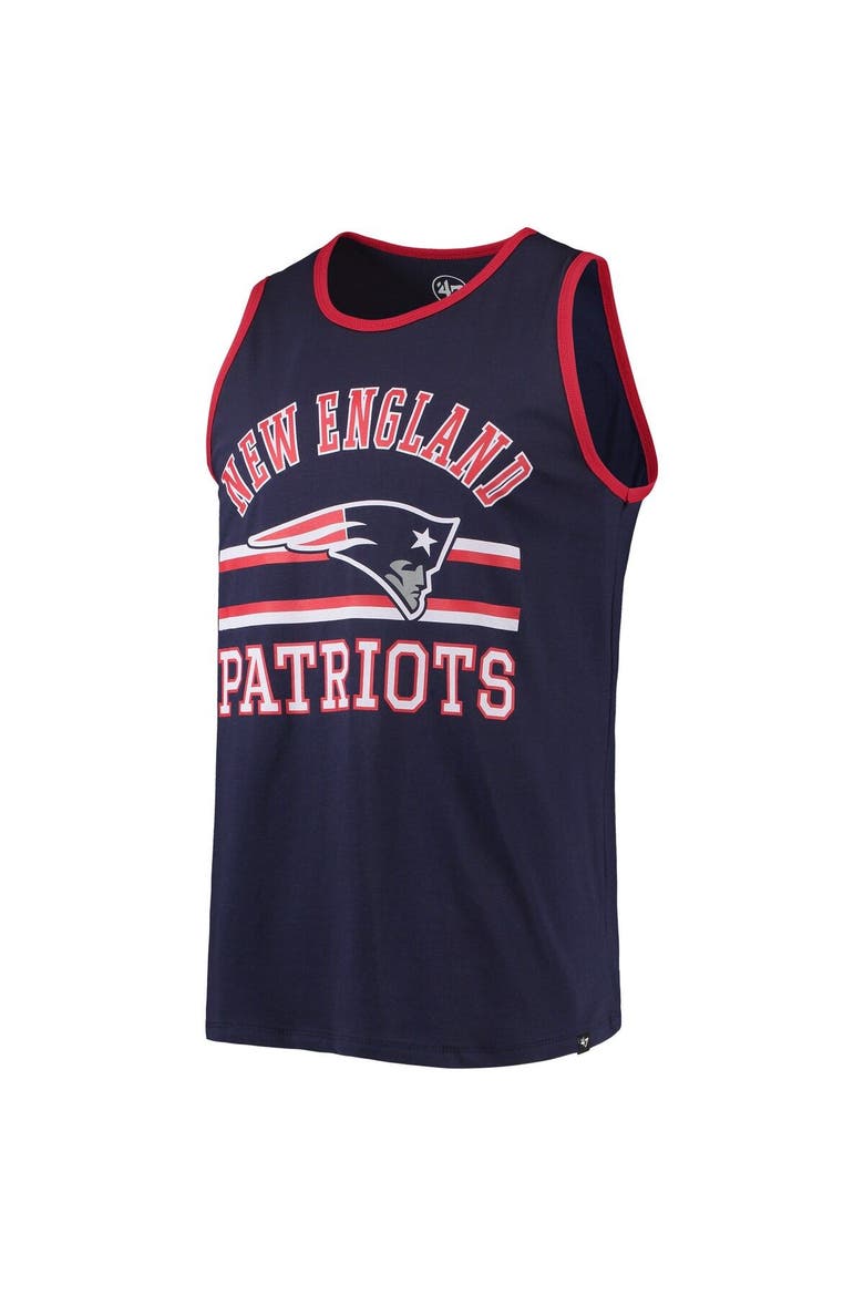 Men's '47 Navy New England Patriots Edge Super Rival Tank Top, Alternate, color, Navy