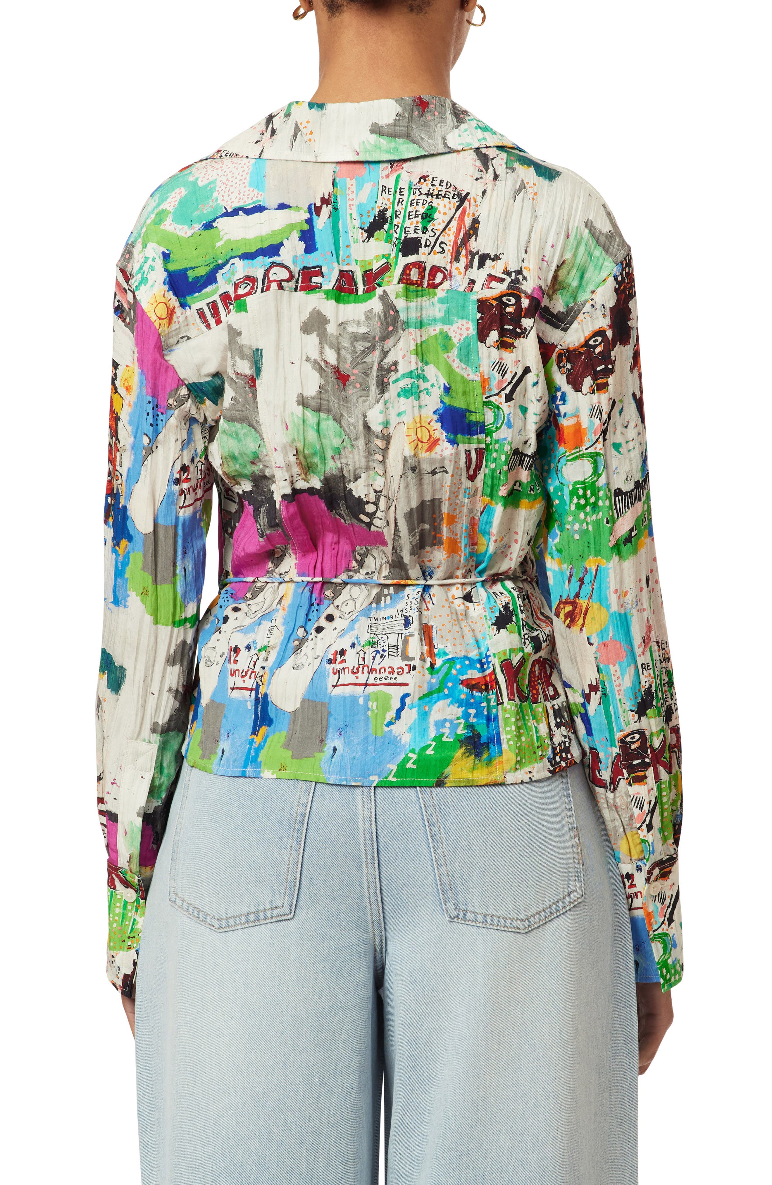 x Basquiat Print Wrap Shirt - image 2