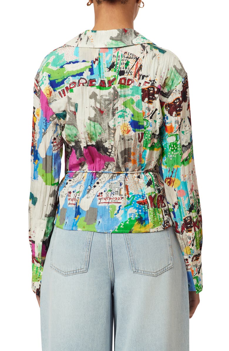 Scotch & Soda x Basquiat Print Wrap Shirt, Alternate, color, Basquiat Unbreakable