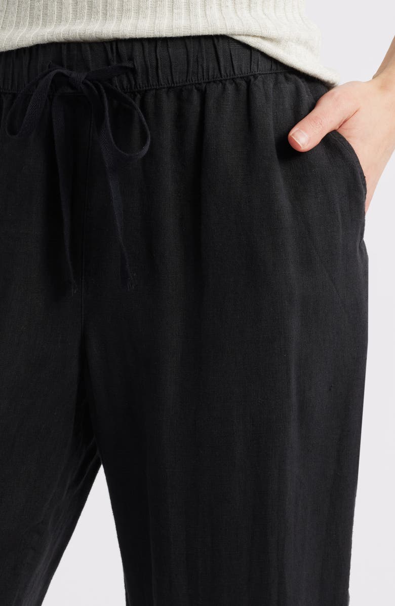Caslon<sup>®</sup> Tapered Linen Pants, Alternate, color, Black