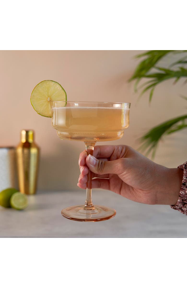 TWINE Tulip Coupe Glasses in Amber Set of 2, Alternate, color, Copper