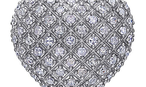 Delmar Cluster Diamond Heart Pendant Necklace In Silver