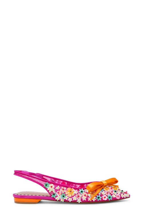 Betsey Johnson Laylah Slingback Flat In Fuchsia Multi
