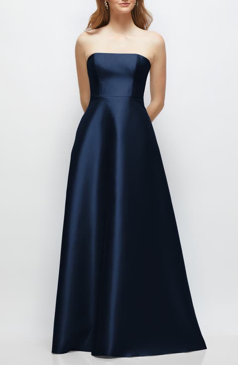 Strapless Satin Gown