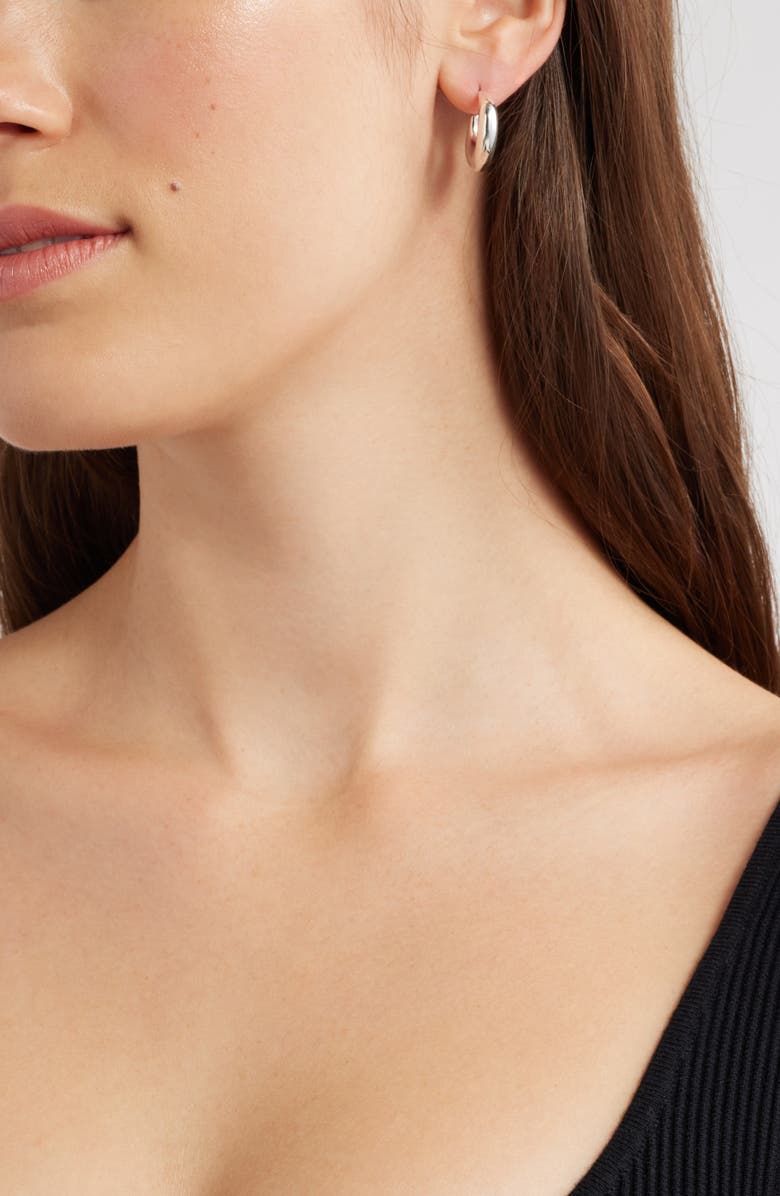 Nordstrom Demi Fine Rounded Angular Hoop Earrings, Alternate, color, Sterling Silver Plated