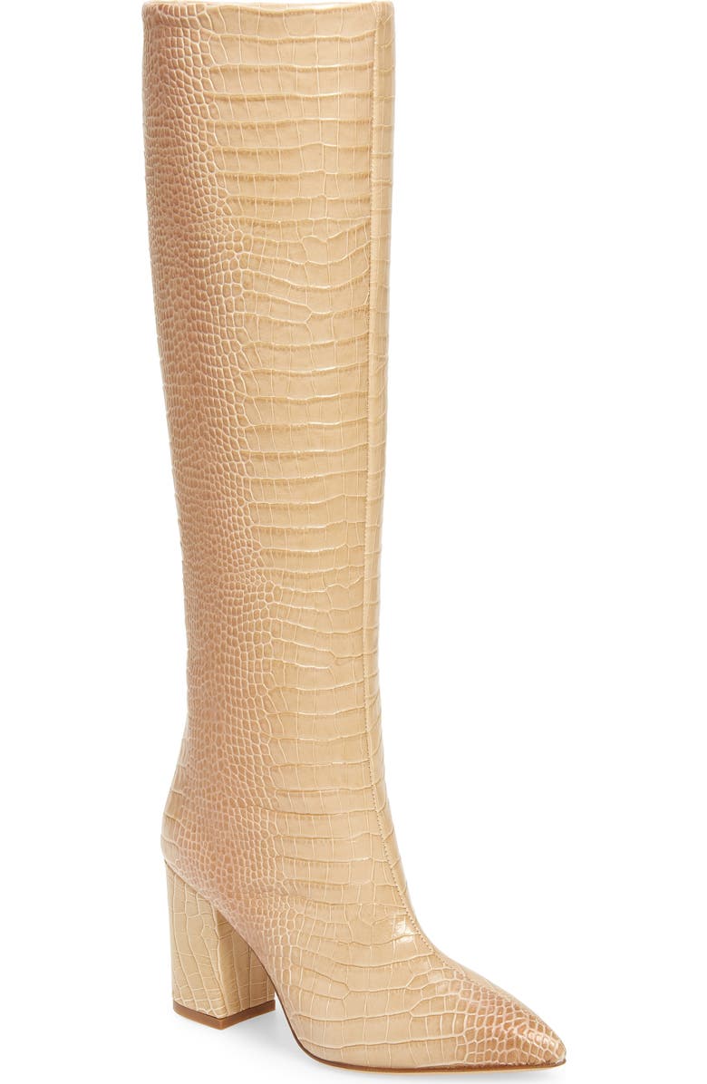 Paris Texas Croc Embossed Knee High Boot, Main, color,
