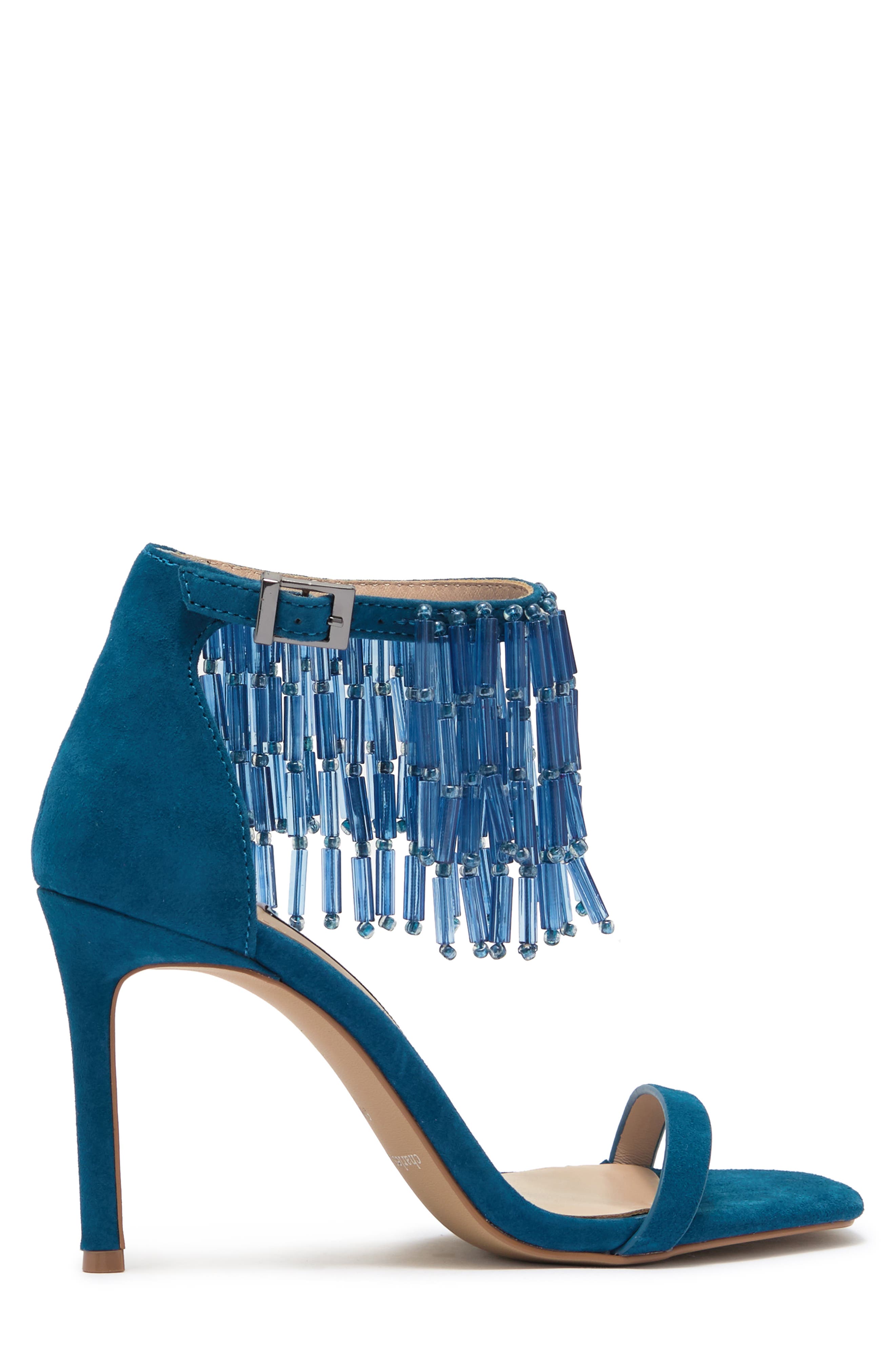 Enrich Beaded Fringe Sandal, Alternate, color, DEEP OCEAN SUEDE W/ BEADING