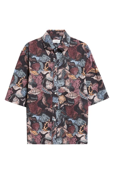 Floral Short Sleeve Button-Down Shirt