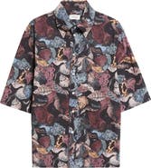 Lemaire Floral Short Sleeve Button-Down Shirt