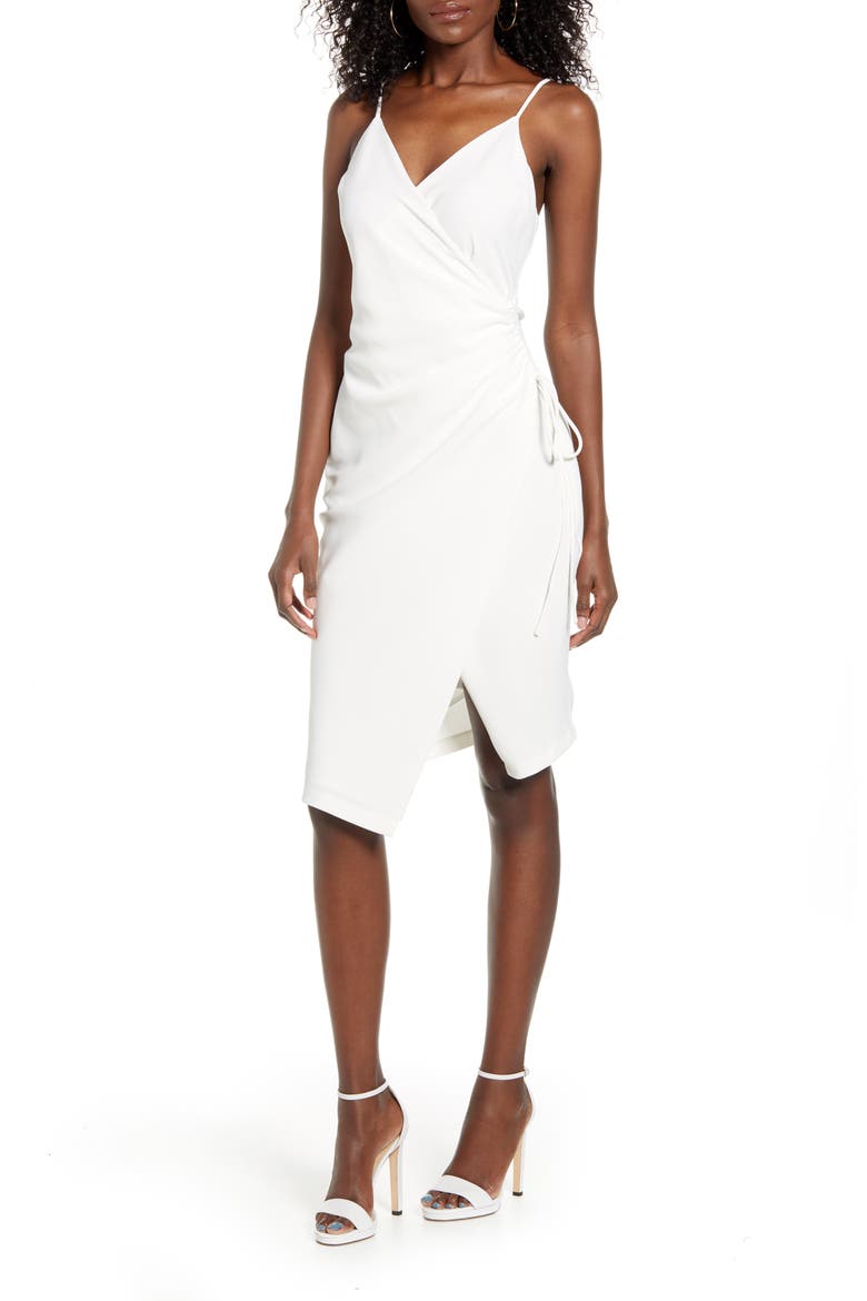 43SI3NNA Aerin Ruched Bodycon Dress, Main, color, OFF WHITE