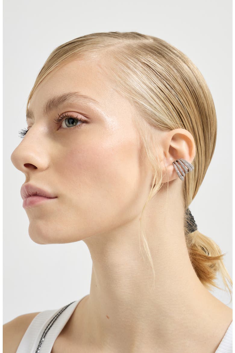Sterling Silver ear cuff, Alternate, color, Silver