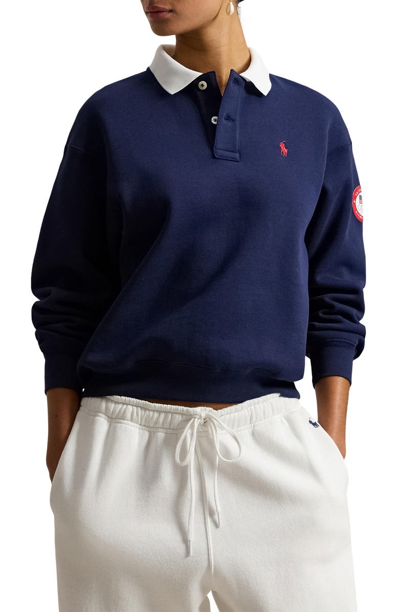 Polo Ralph Lauren Team USA Long Sleeve Polo, Main, color, Refined Navy