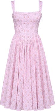 HOUSE OF CB Amara Floral Print Midi Dress