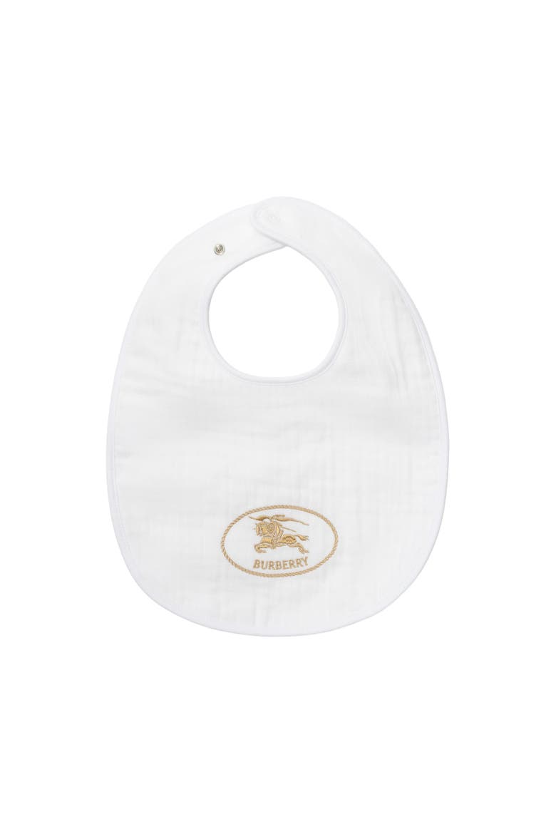 Check Cotton Three-piece Bib Set, Alternate, color, White