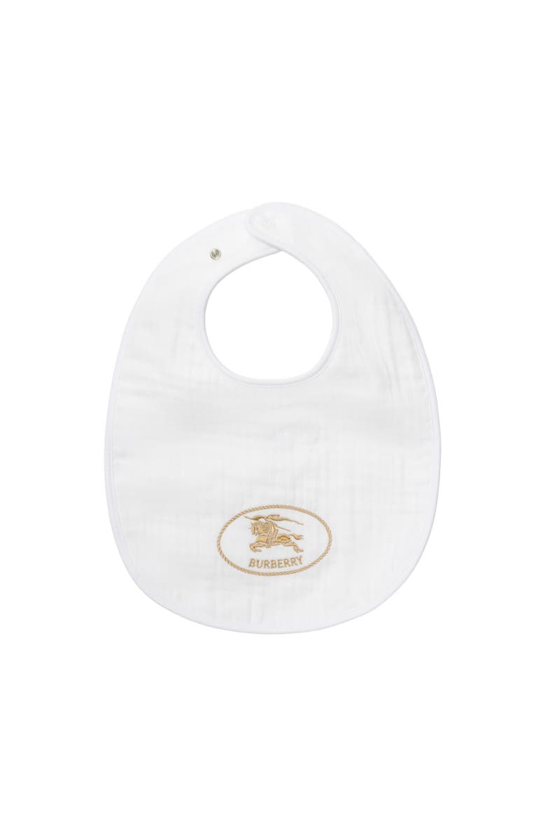 Burberry Check Cotton Three-piece Bib Set, Alternate, color, White