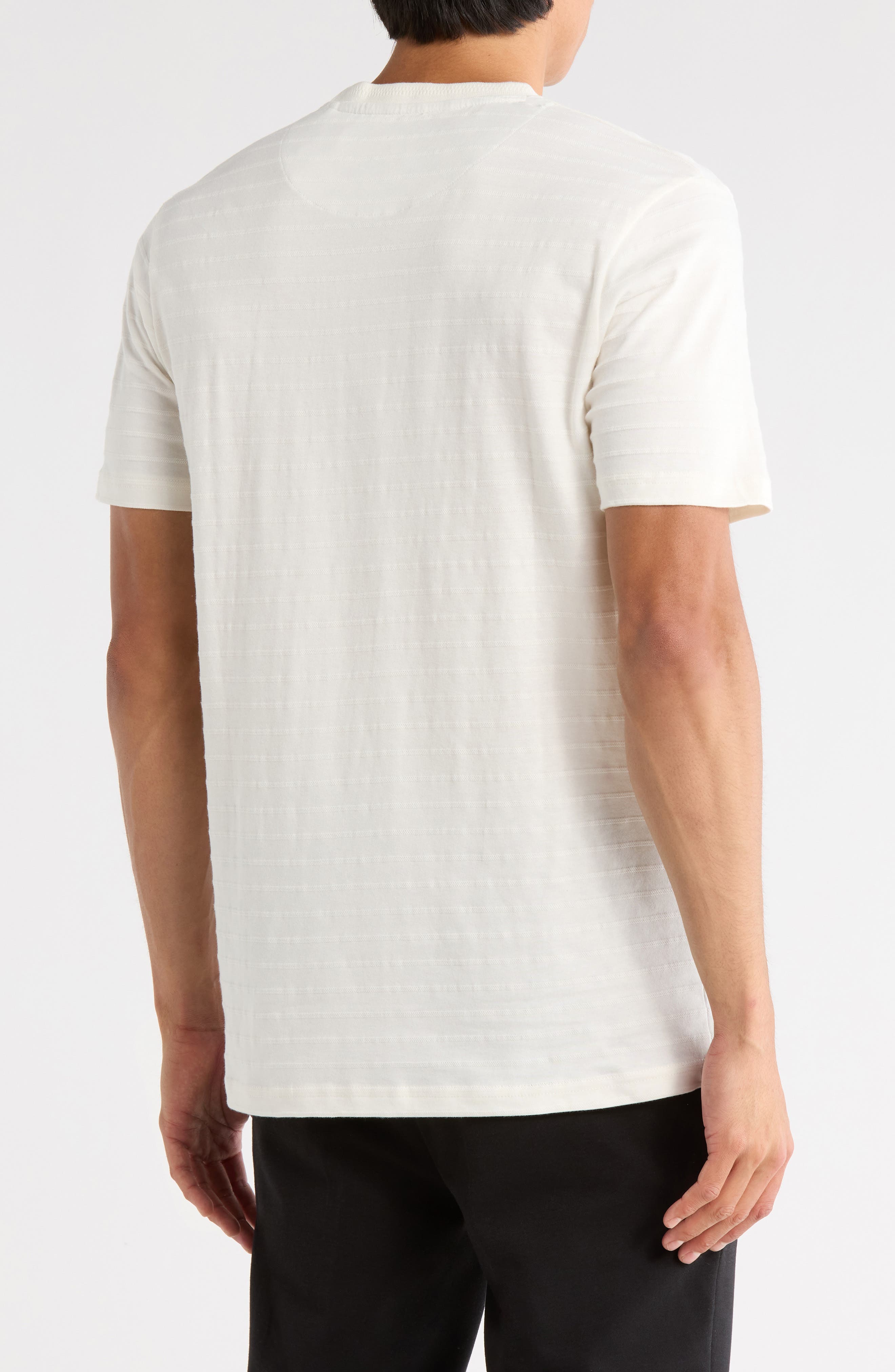 Horizontal Stripe Textured Knit T-Shirt - image 2