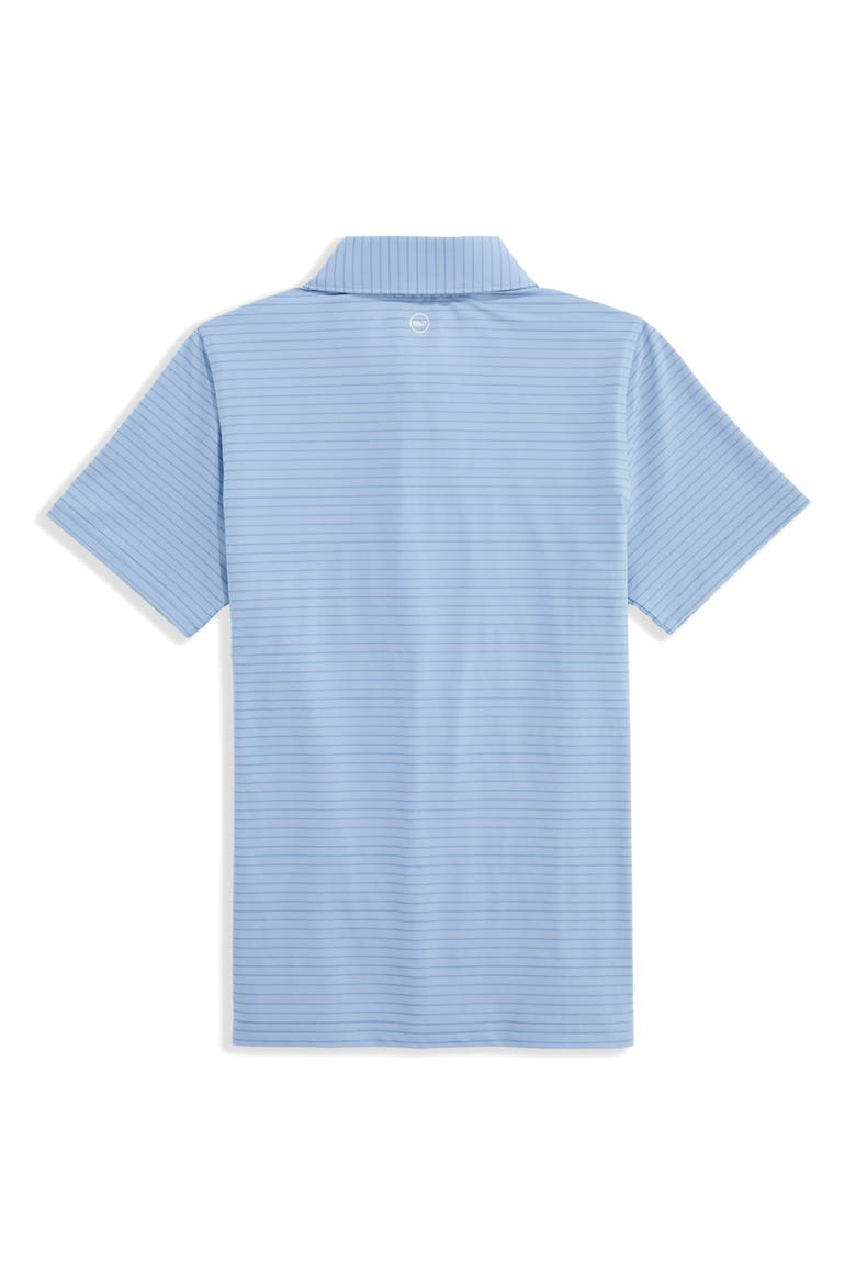 Kids' Air Tech Mesh Striped Performance Polo, Alternate, color, BRACKISH BLUE