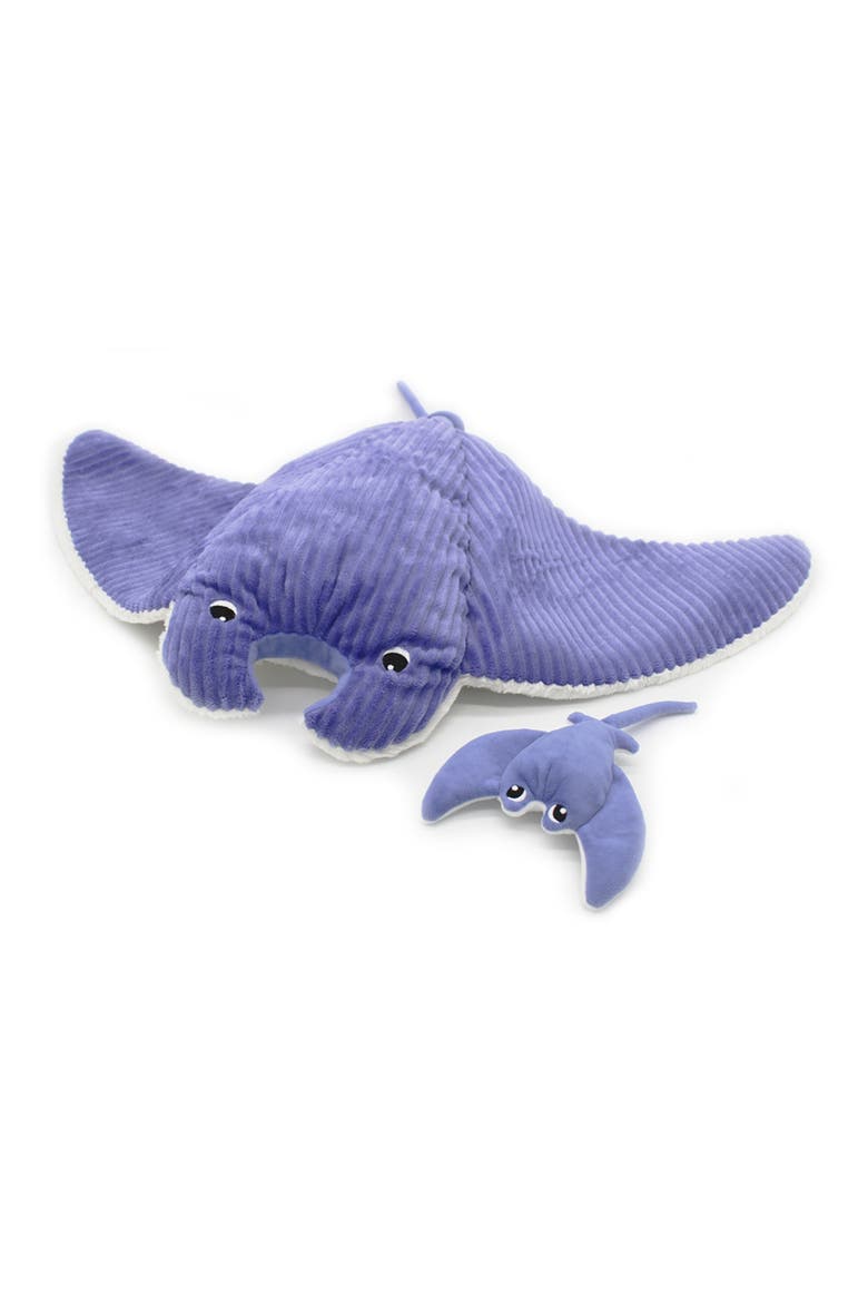Manta Ray Mom & Her Baby  - Secret Keeper Plush Toy, Eco-Friendly, Soft & Washable, Main, color, Purple