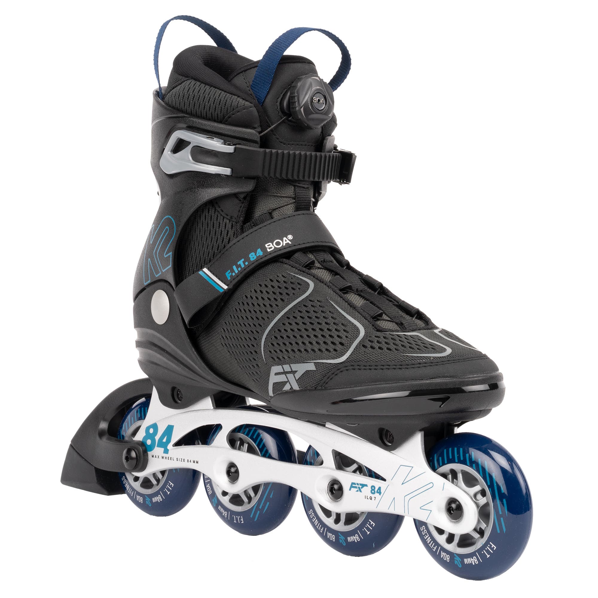K2 F.I.T. 84 Boa Gray Mens Inline Skates, Main, color, Gray/Blue