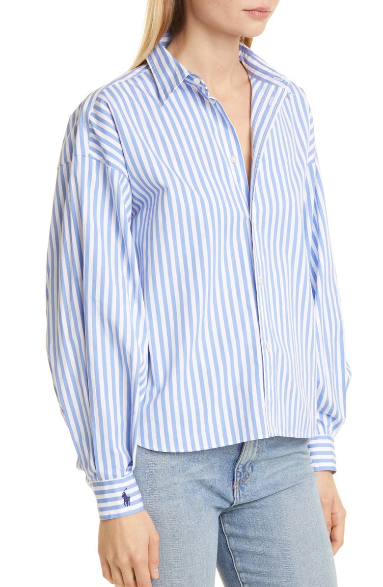 Polo Ralph Lauren Stripe Cotton Button-Up Shirt, Alternate, color,