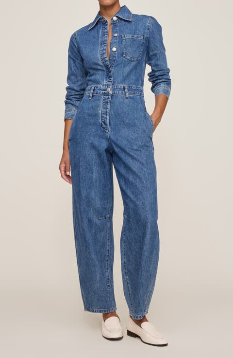 Alissa Long Sleeve Denim Jumpsuit
